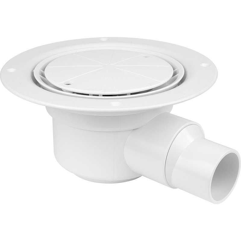McAlpine TSG50WH 50mm Water Seal Trap Shower Gully White Cover Plate