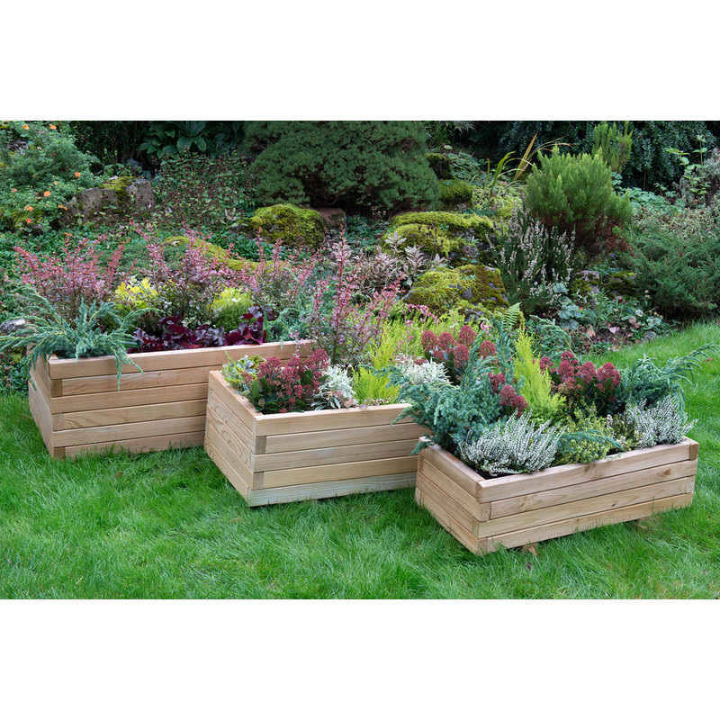 Forest Garden Durham Rectangular Planter Set