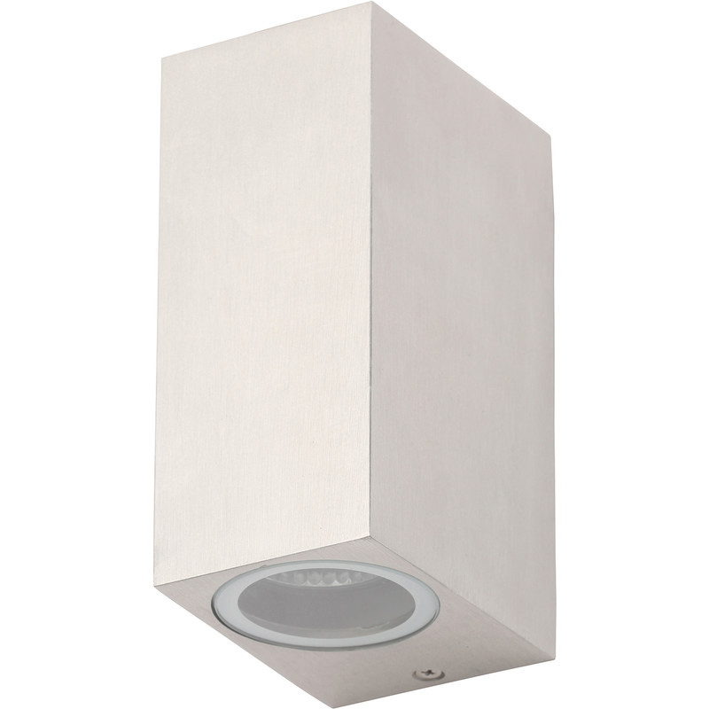 Zink Fleet GU10 Square Aluminium Light IP44 Up & Down 2 x 35W