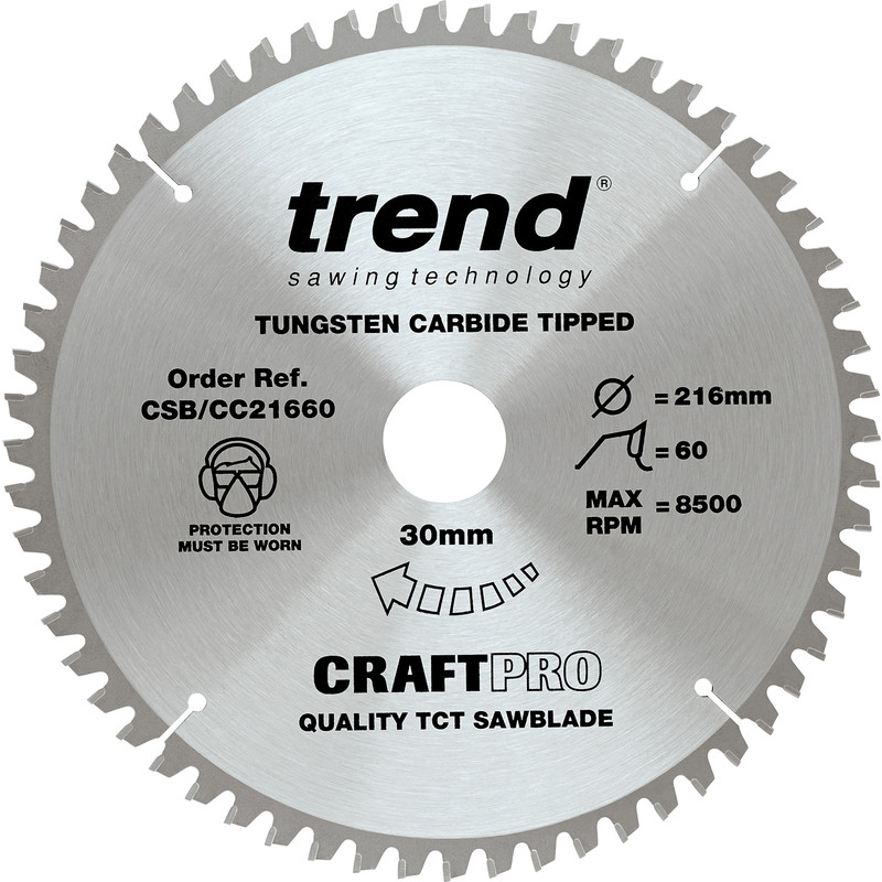 Trend Craft Circular Saw Blade 216 x 60T x 30mm CSB/CC21660