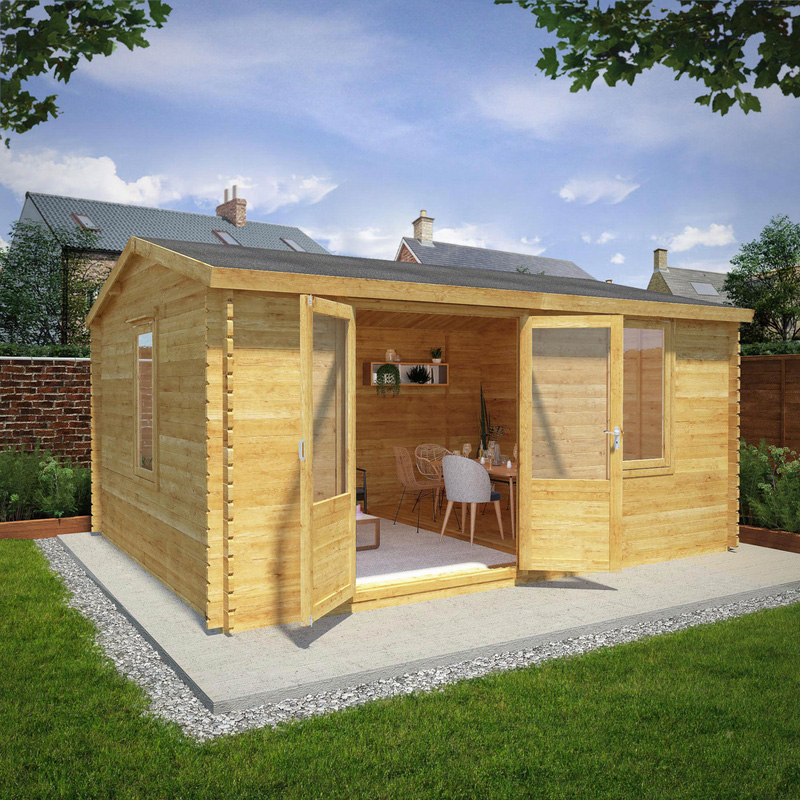 Mercia Home Office Elite Log Cabin 5m x 4m - 34mm Double Glazed