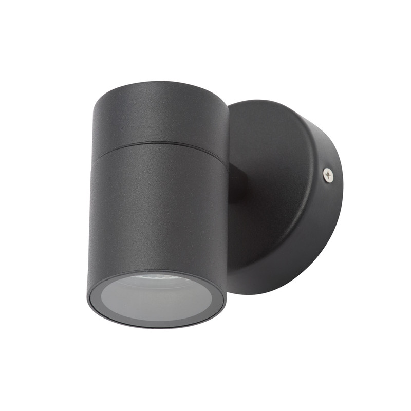 Leto Black Stainless Steel Up or Down Wall Light IP44 GU10 1 x 35W Max