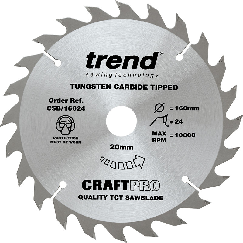 Trend Craft Circular Saw Blade 160 x 24T x 20mm CSB/16024