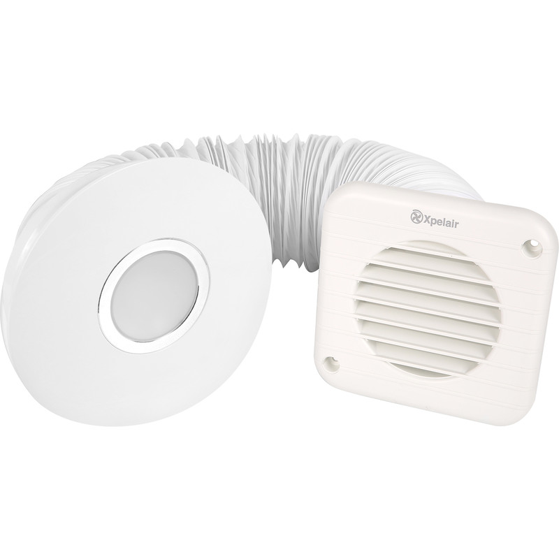 Xpelair Simply Silent 100mm Round Shower Extractor Fan Timer & LED Light