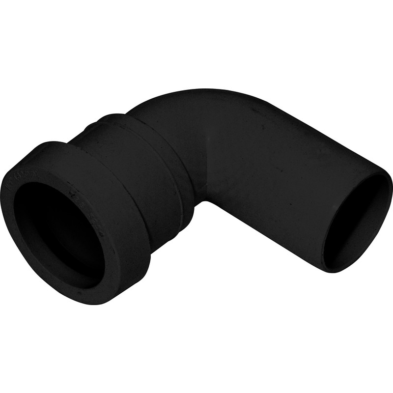 Push Fit 90° Conversion Bend 32mm Black