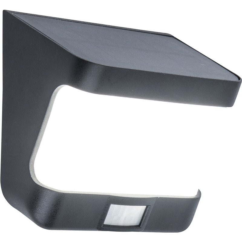 Lutec Try IP54 LED Solar Wall Light 8w 500lm Matt Black