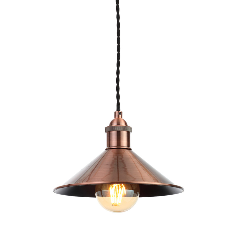 Rigel Small Conical Diner Shade Antique Copper