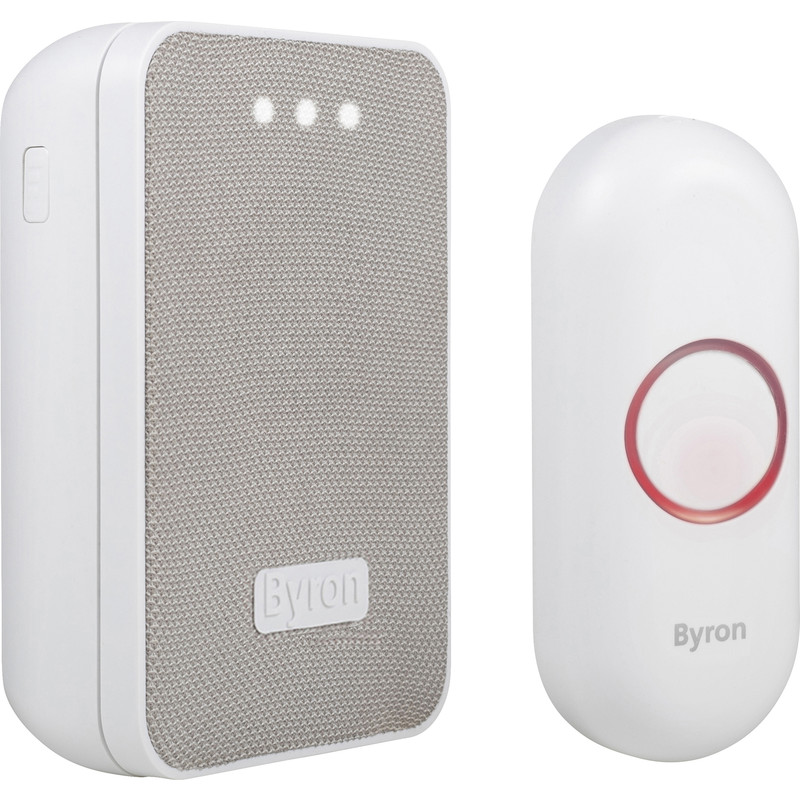 Byron Wireless Mesh Finish Doorbell Set Portable