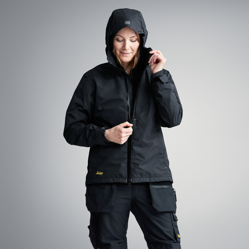 Snickers Women's AllroundWork Waterproof Shell Jacket Large Black