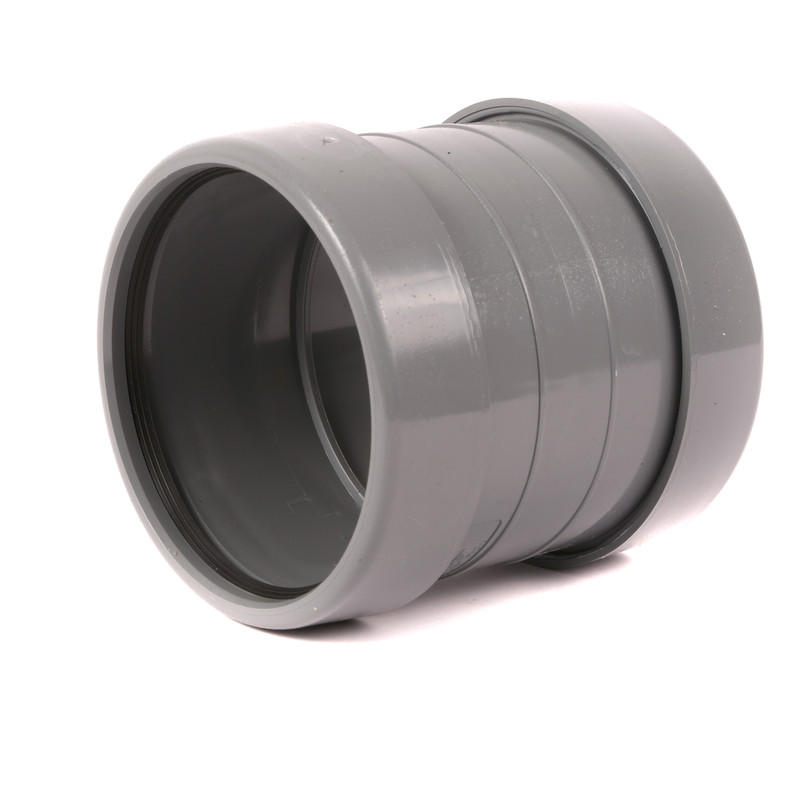 Coupling 110mm Double Socket Grey