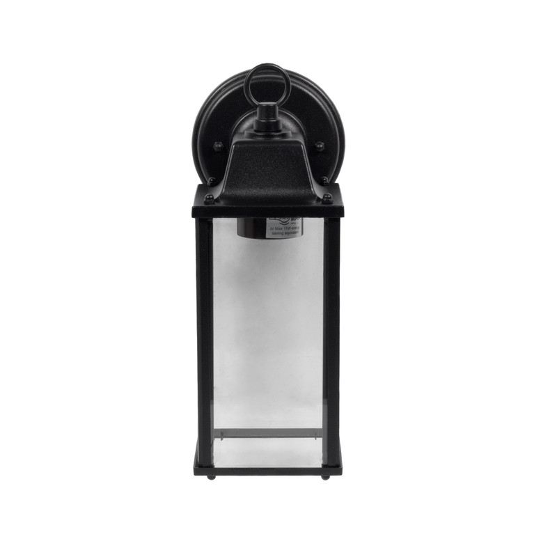 Zink Bevelled IP23 Glass Lantern Black