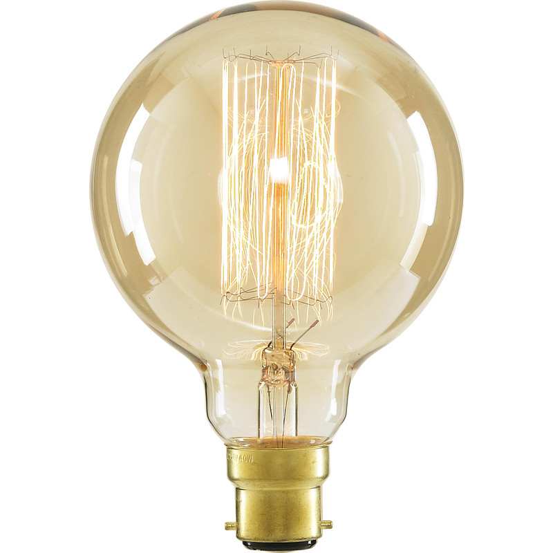 G95 Vintage Incandescent Decorative Dimmable Lamp 40W BC (B22d) Tinted 140lm