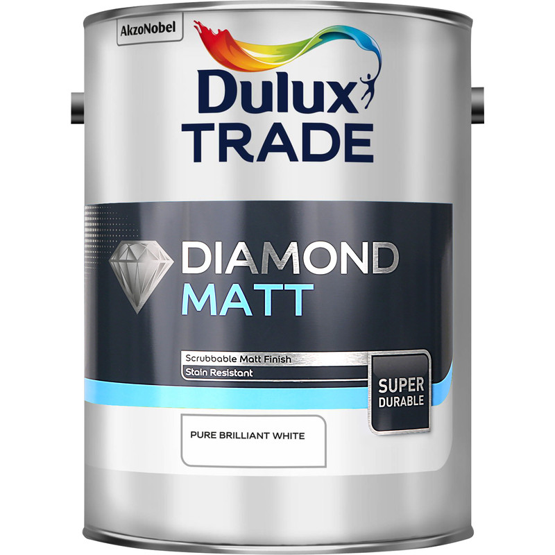 Dulux Trade Diamond Matt Emulsion Paint 5L Pure Brilliant White