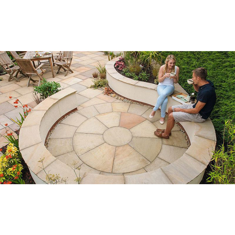 Marshalls Indian Sandstone Paving Circle Kit 2.84m Buff Multi 2.84m