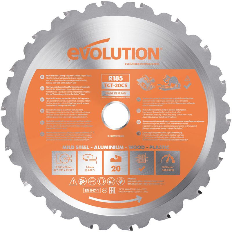 Evolution R185TCT-20CS 185mm Multi-Material Circular Saw Blade