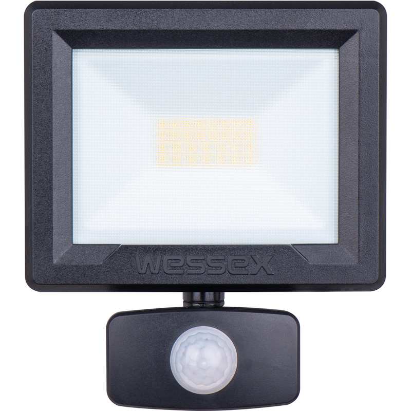 Wessex LED PIR Floodlight IP65 20W 2400lm 4000K Black