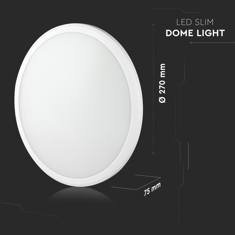 V-TAC LED Decorative Slim Bulkhead IP65 14W Emergency + Sensor 1440lm 4000K