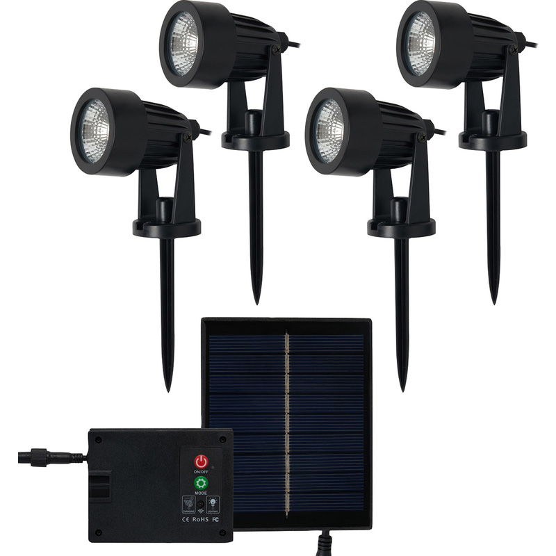 Zink Maltby Solar Garden Spike Lights 4 Pack Black