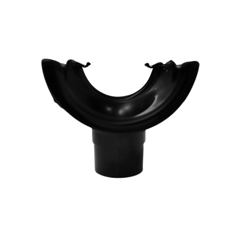112mm Half Round Running Outlet Black