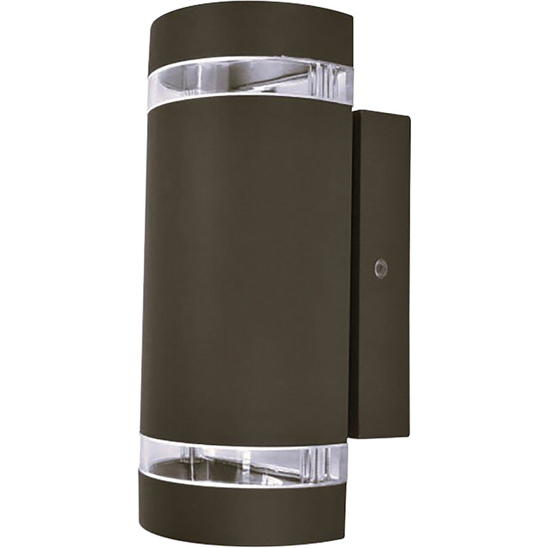 Lutec Focus IP44 Dusk to Dawn Wall Light 2x GU10 Max 35W Matt Black