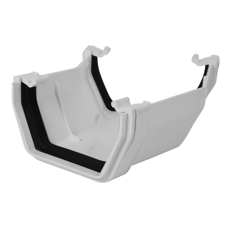 114mm Square Line Gutter Angle 150° White