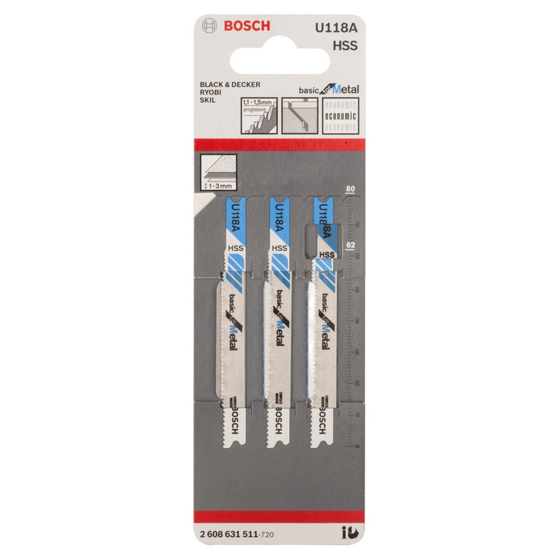 Bosch Universal Shank Jigsaw Blade U118A Metal