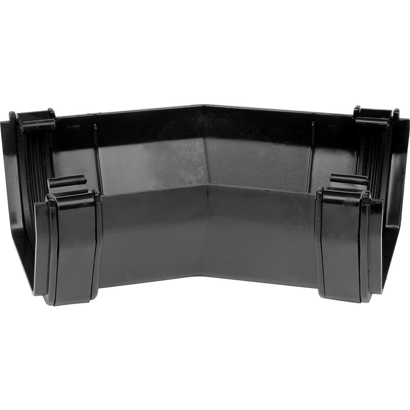114mm Square Line Gutter Angle 150° Black