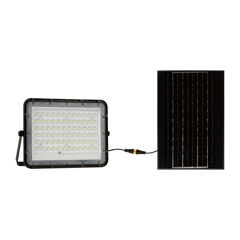 V-TAC LED Floodlight with Solar Panel & Battery Indicator IP65 15W Black 1200lm 4000K