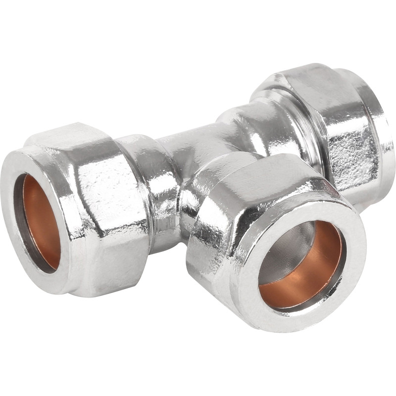 Made4Trade Compression Equal Tee Chrome Plated 15mm