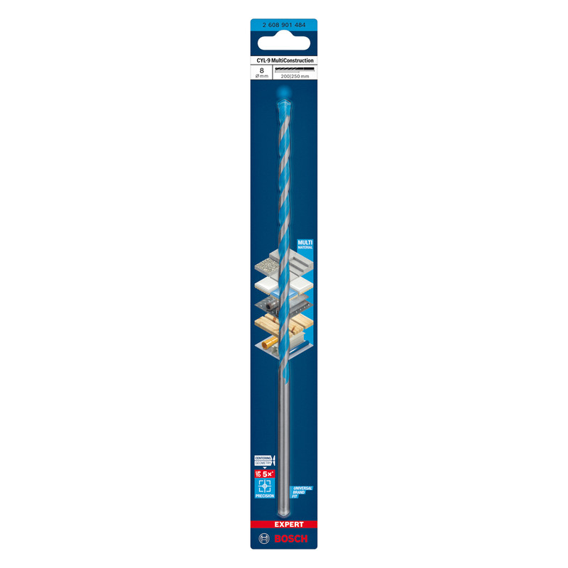 Bosch Expert CYL-9 Multi Construction TCT Drill Bit 8.0 x 250mm