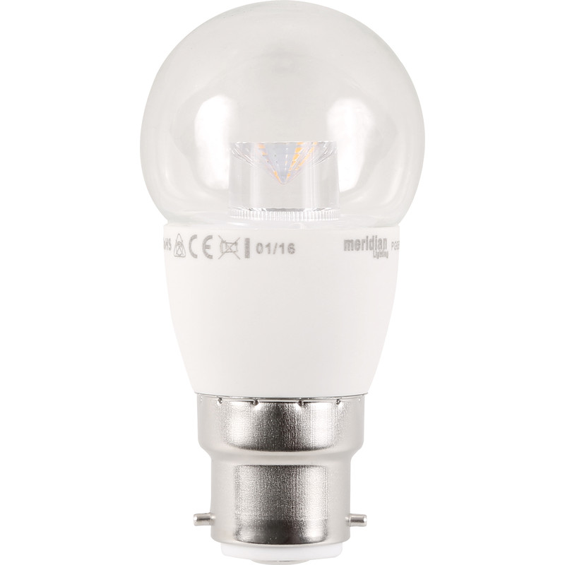 LED 5W Clear Globe Lamp BC (B22d) 400lm