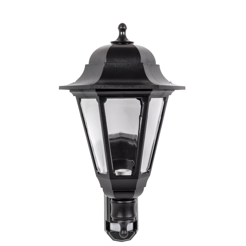 ASD Coach Lantern IP44 Polycarbonate 100W BC Black PIR
