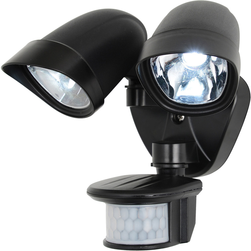 Zink LED Twinspot PIR Floodlight IP44 2x 3W Superbright