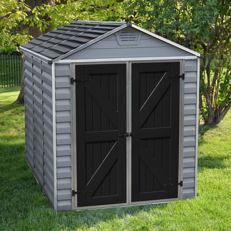 Rowlinson Palram Skylight Grey Deco Apex Shed 6 x 8