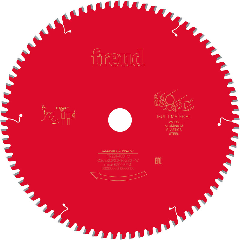 Freud Multi Material Mitre Saw Blade 305 x 30 x T80