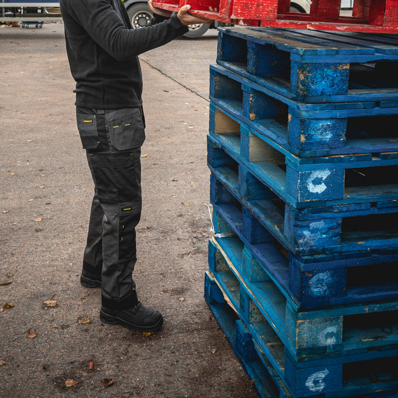 Stanley Austin Stretch Holster Pocket Trousers 40" R Grey/Black