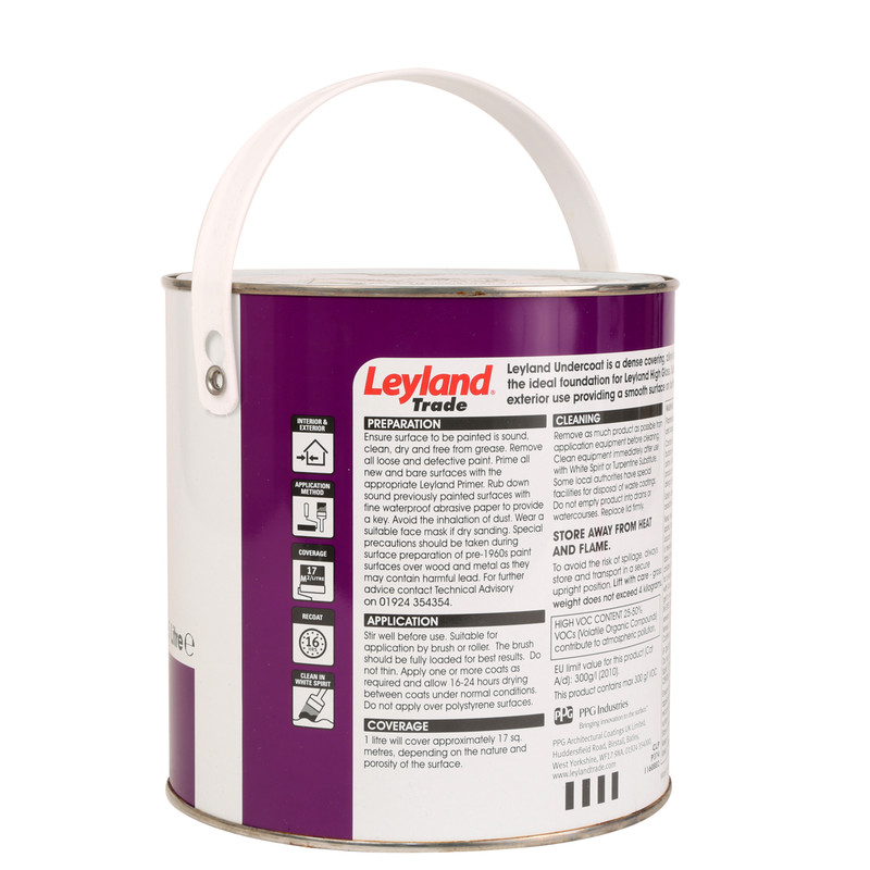 Leyland Trade Undercoat Paint White 2.5L