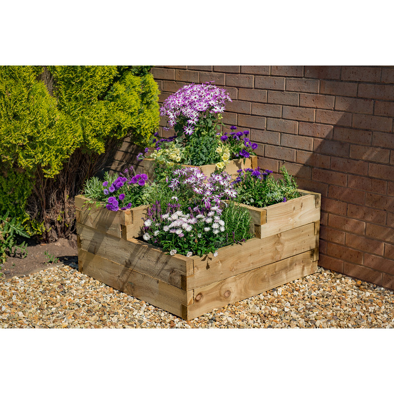 Forest Garden Caledonian Tiered Raised Bed 56cm (h) x 90cm (w) x 90cm (d)