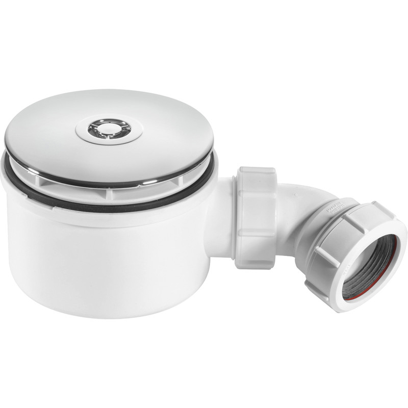 McAlpine Shallow Shower Trap 90mm x 50mm Water Seal Chrome plated plastic flange ST90CP10-70