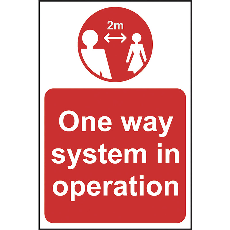 'One Way System In Operation' Correx A-Board White/Red on Yellow