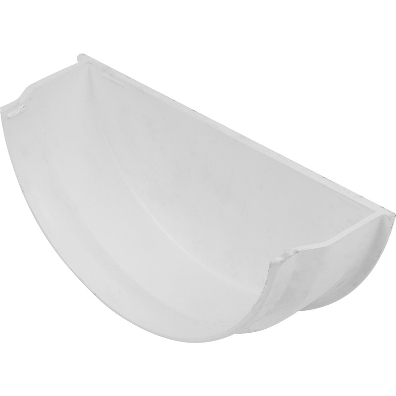 112mm Half Round Stop End Internal White