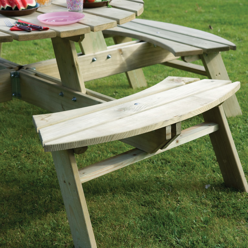Rowlinson Round Picnic Table 72cm (h) x 200cm (w) x D200cm (d)