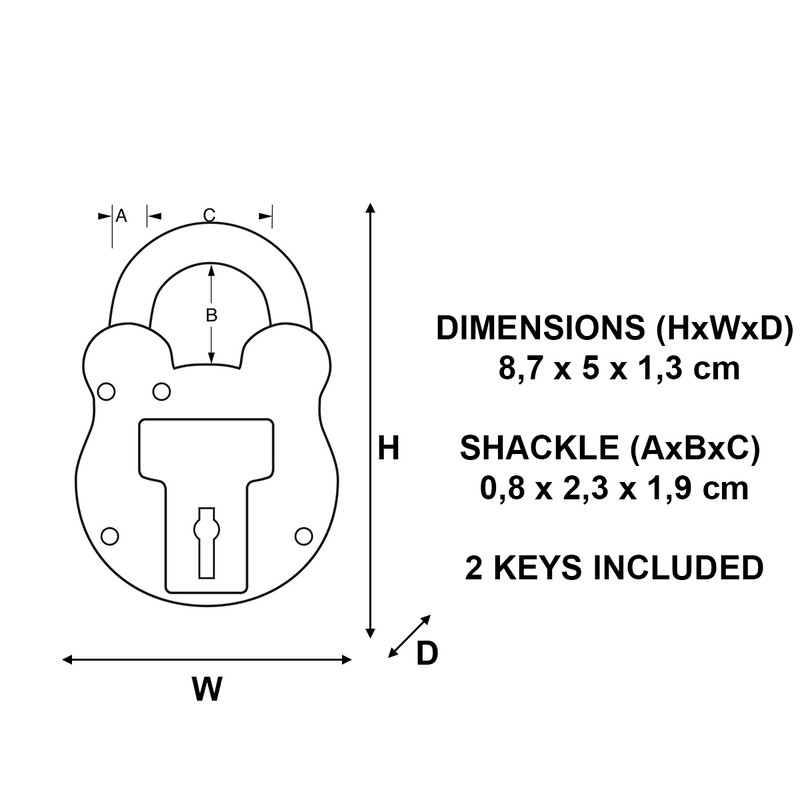 Master Lock Old English Padlock 50 x 87 x 13mm