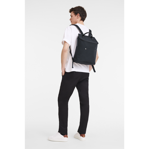 Blue Men's Longchamp Gabin Canvas Backpacks | 3058924-GV