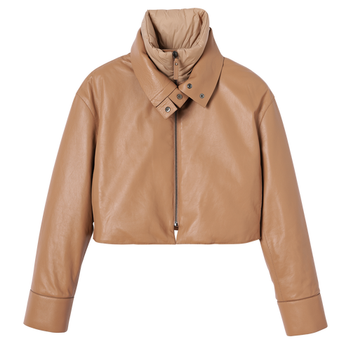 Beige Women's Longchamp Fall-Winter 2022 Collection Leather Jackets | 0427691-NL
