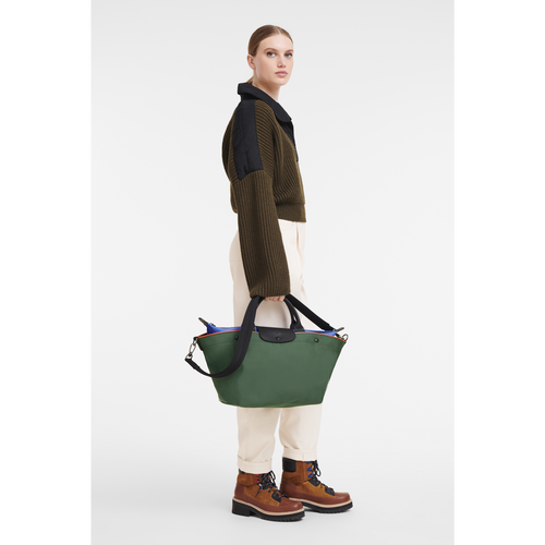Green Men's Longchamp Le Pliage Collection M Canvas Handbag | 0138954-VY