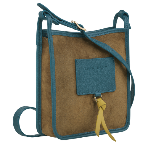 Green Women's Longchamp Le Foulonné S Leather Crossbody Bags | 1097825-DE