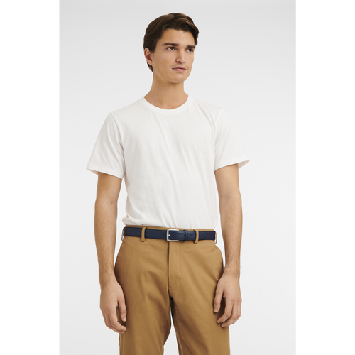Blue Men's Longchamp Le Foulonné Leather Belts | 9865713-ID