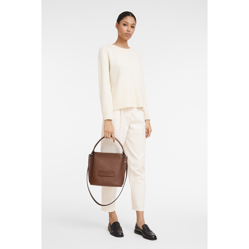 Brown Women's Longchamp 3D Leather Crossbody Bags | 6187532-ER
