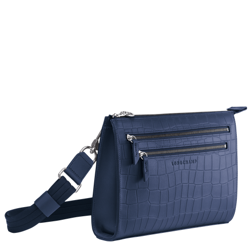 Blue Women's Longchamp Croco Block Leather Crossbody Bags | 0745862-EF